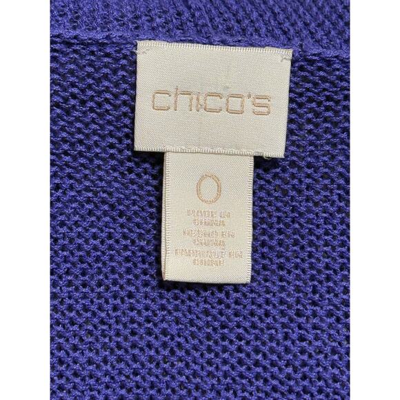 Chico's Blue 3/4 Sleeve Open-Front Cardigan, Size 0 - Picture 5 of 6